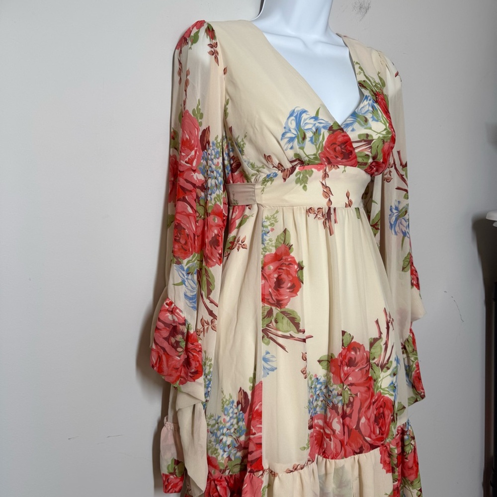 Betsey Johnson Bambi floral boho bohemian hippie flowy dress coquette girl sz 12 - Picture 12 of 14